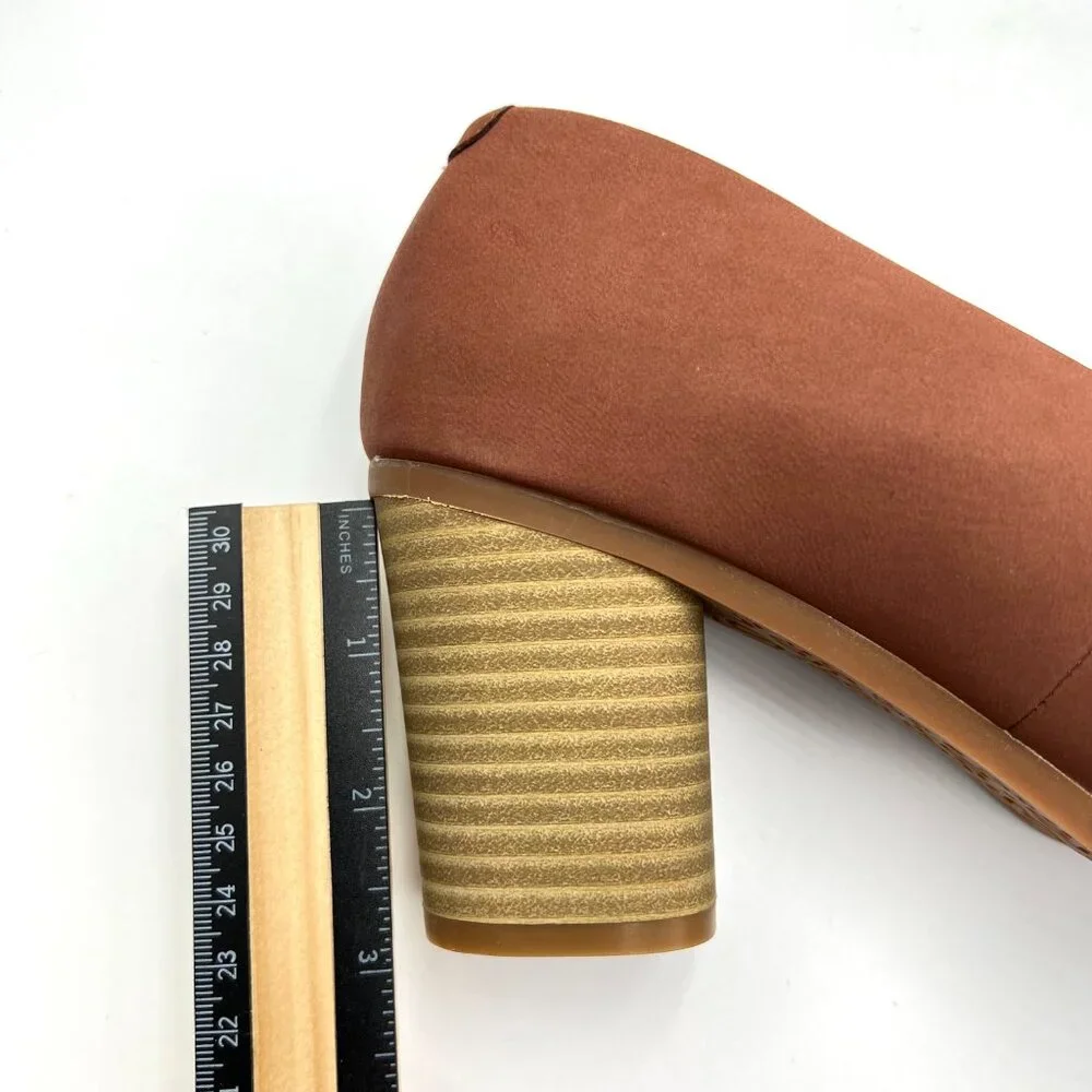 9N 9 NARROW WIDTH Softwalk Womens Sienna Brown Leather Heels‎ Pumps Shoes